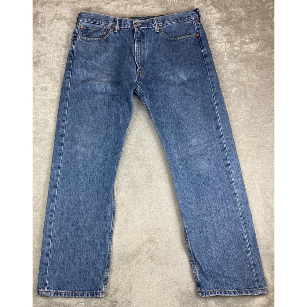 Levi‎ Strauss 505 Mens Jeans 38x30 Blue Denim Straight Fit Classic